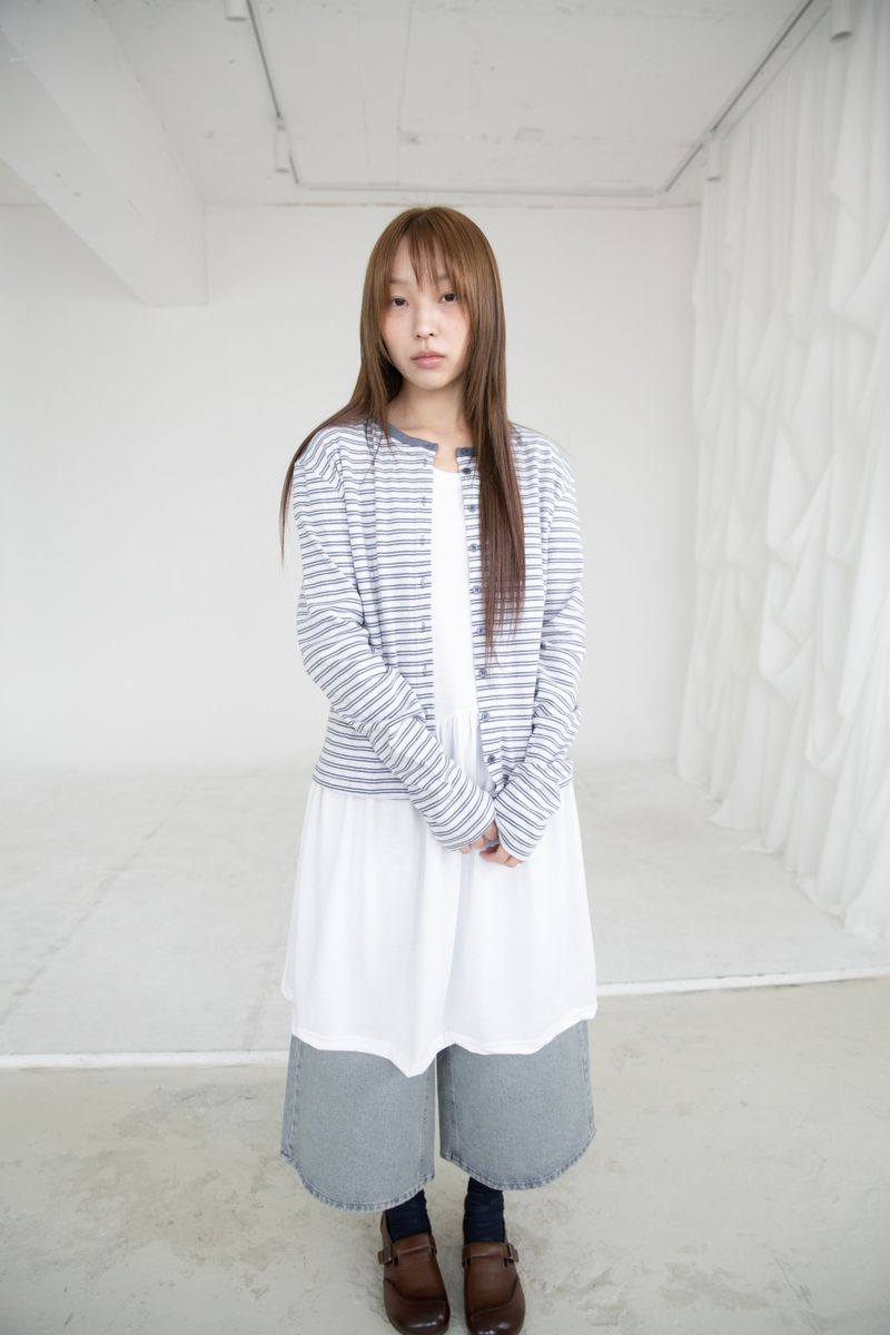 pastel stripe cardigan(3colors)