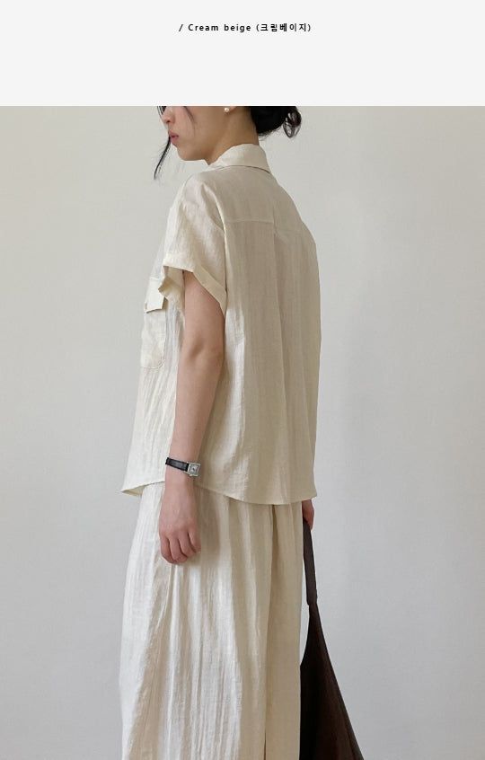 Even Nylon Roll-up Short Sleeve Shirt