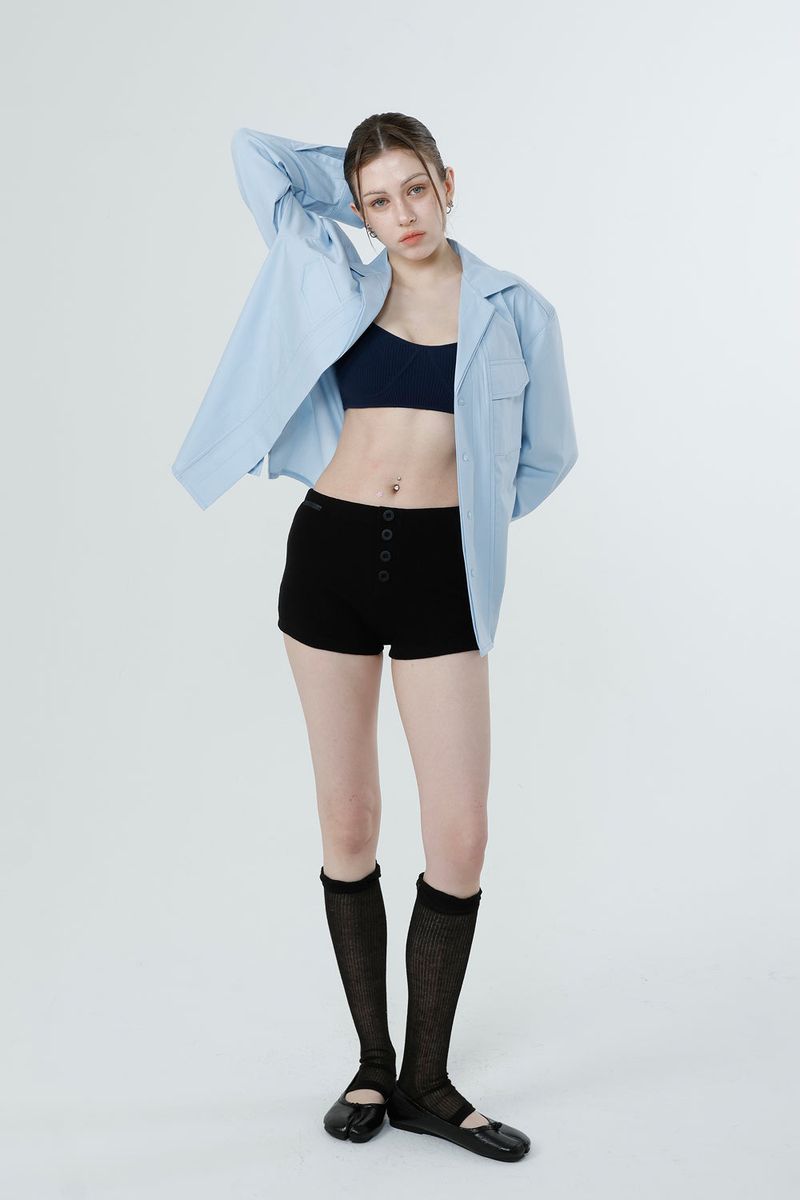 WAFFLE MINI PANTS_BLACK