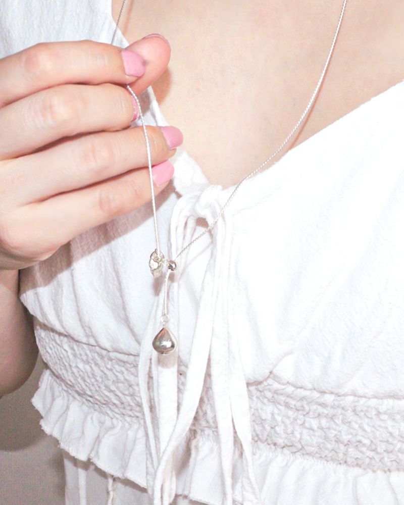 [MADE] lovely rose. rose long drop necklace
