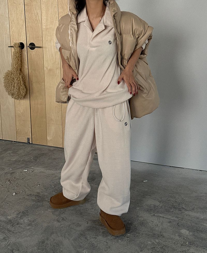 Oversized fit leather padded vest