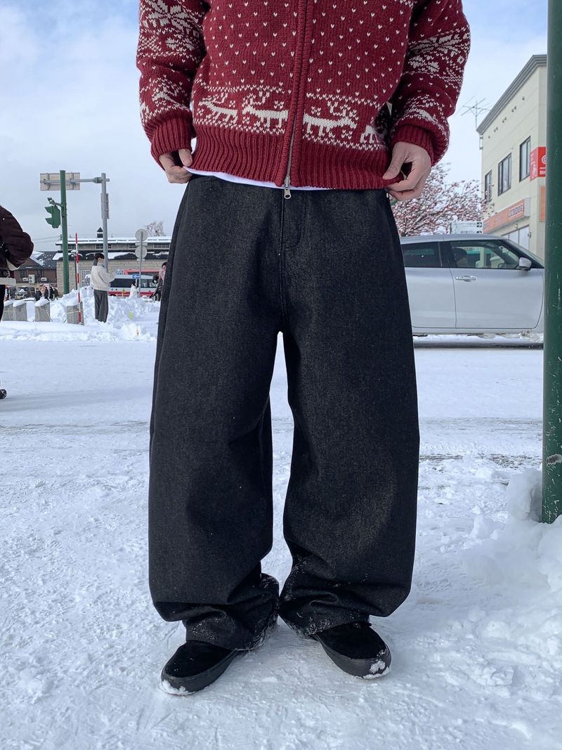 [Premium] Santa reversible Nordic knit zip-up
