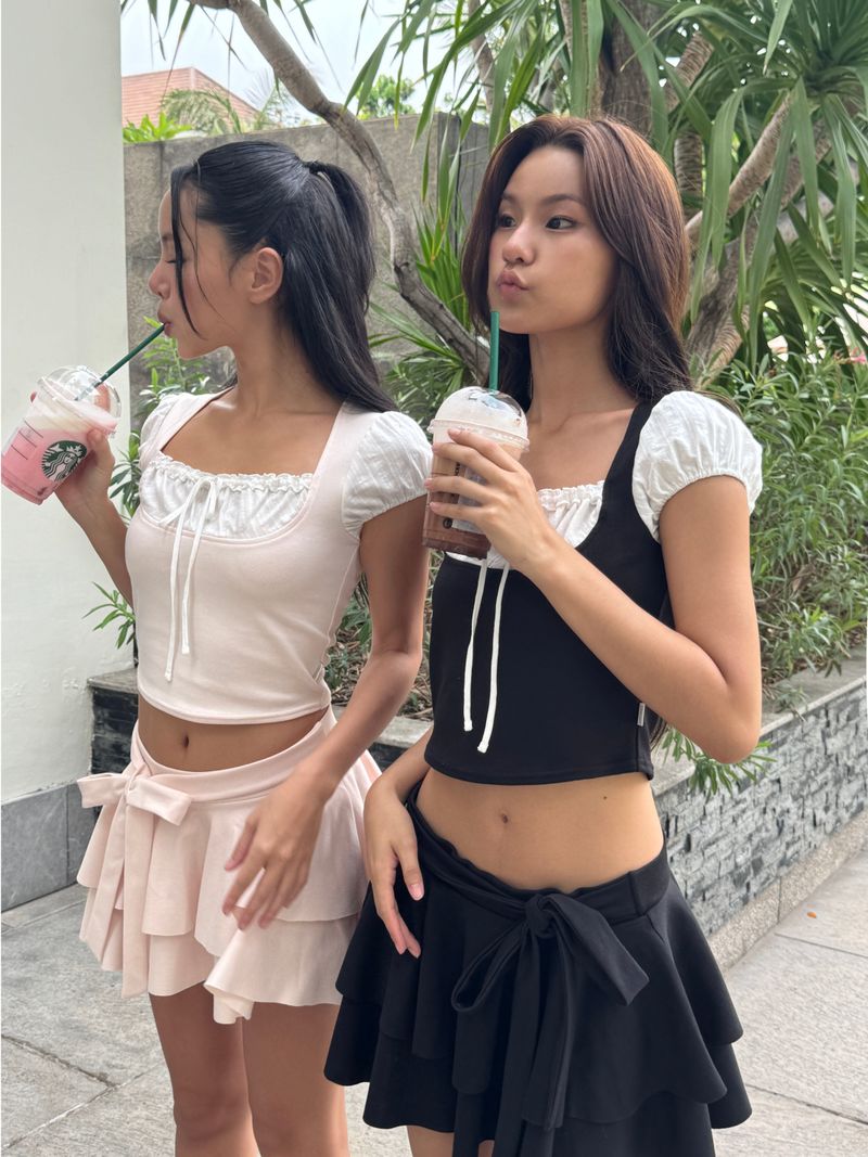 Kleesier（クリーシーア）の「Romance bow skirt, Black（Skirts）」