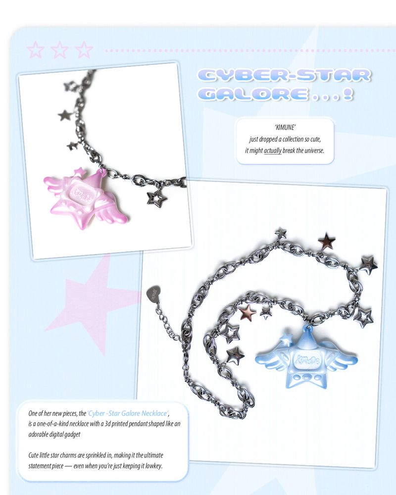 CYBER-STAR GALORE : Necklace ( blue )