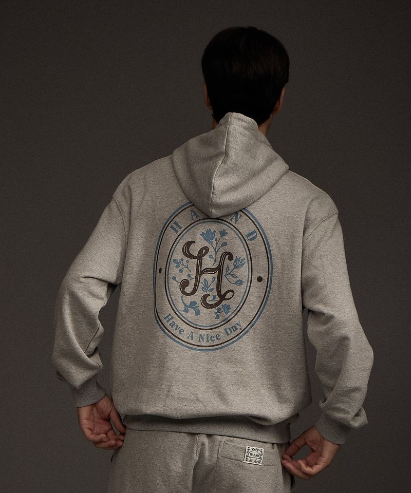 HAAND LOGO GRAPHIC HOODIE GREY