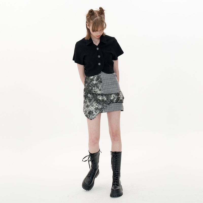Frill Skirt [Tie-dye check]