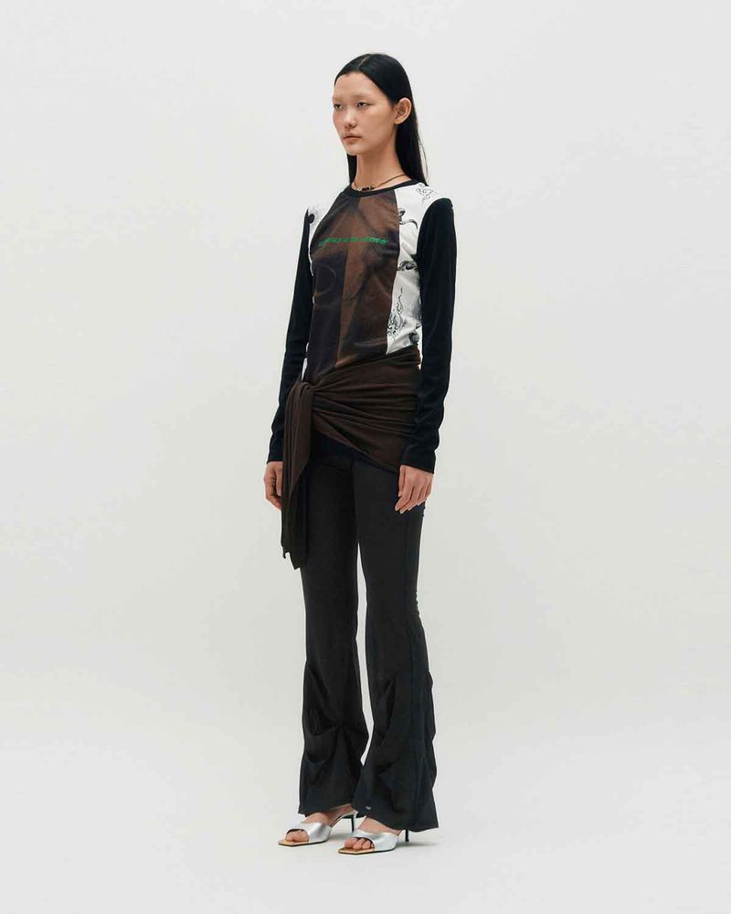 Layered Wrap Tie _ BROWN