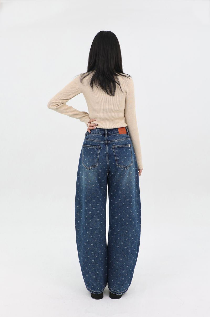 RIBBON-DYED CURVED FIT DENIM_BLUE code 26015