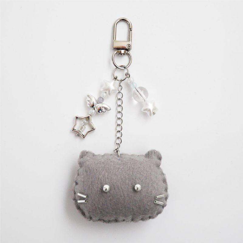 soften（ソプン）の「[soft keyring] シルバーキャット (グレー)（トイ/キーホルダー）」