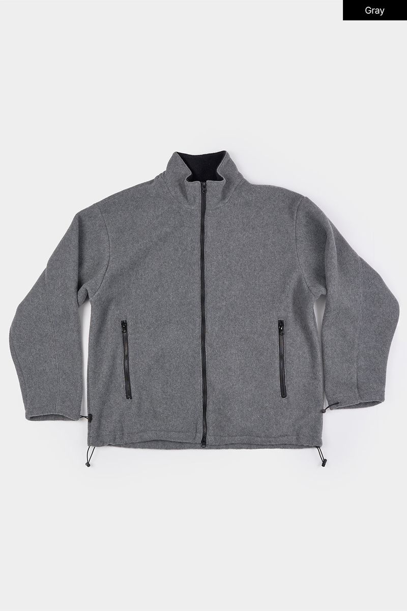 Mockneck low warm fleece zip-up