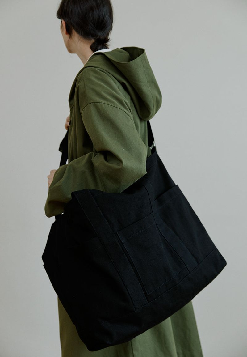 unisex canvas bag black
