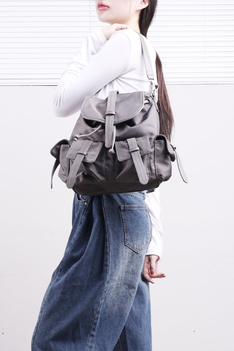 Diora Leather Two Pocket Backpack