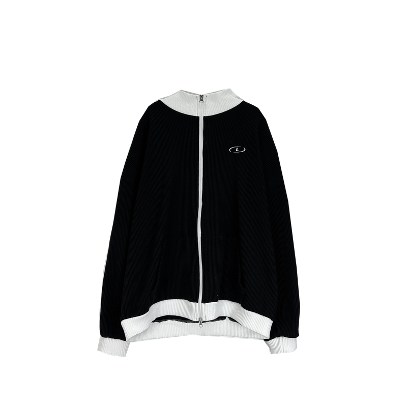 waffle track zip-up