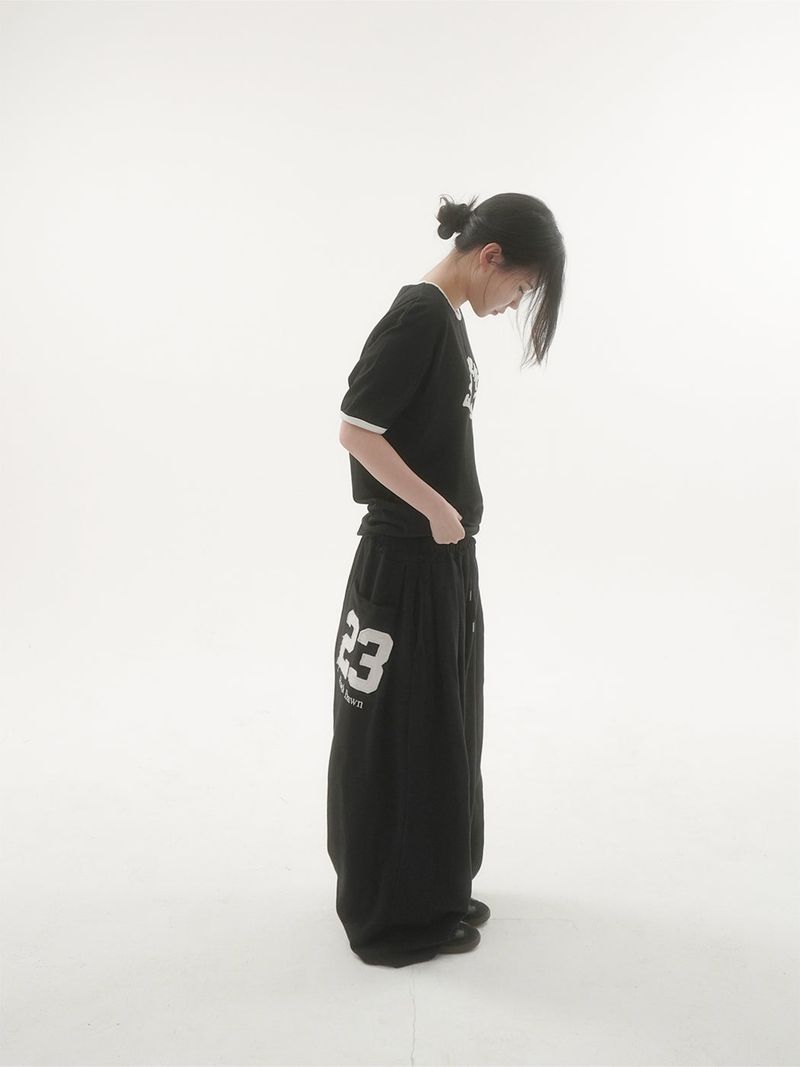 Bold 23embroidery sweat pants -3C