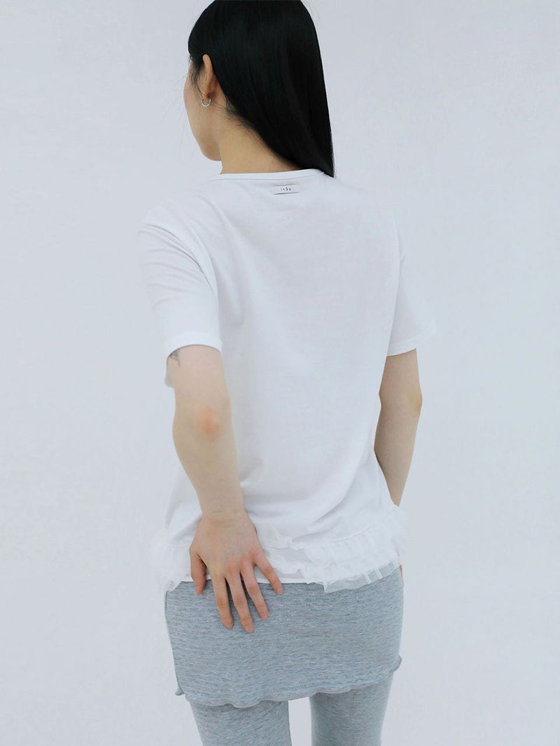 FRILL CANCAN T-SHIRT(WHITE)