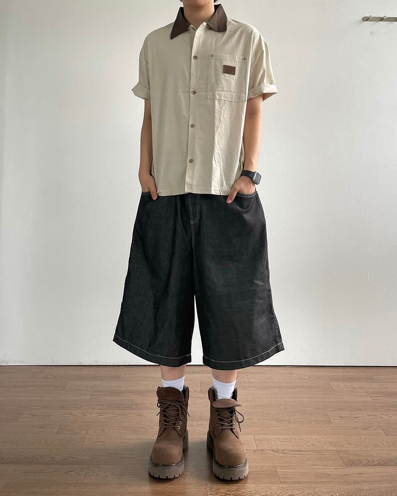 Siri Patch Half Denim Pants