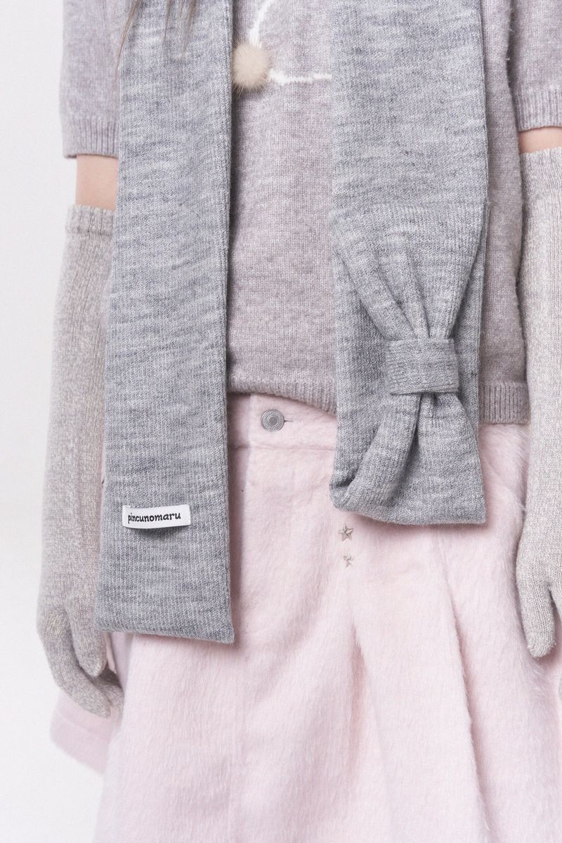 Mini ribbon muffler_gray