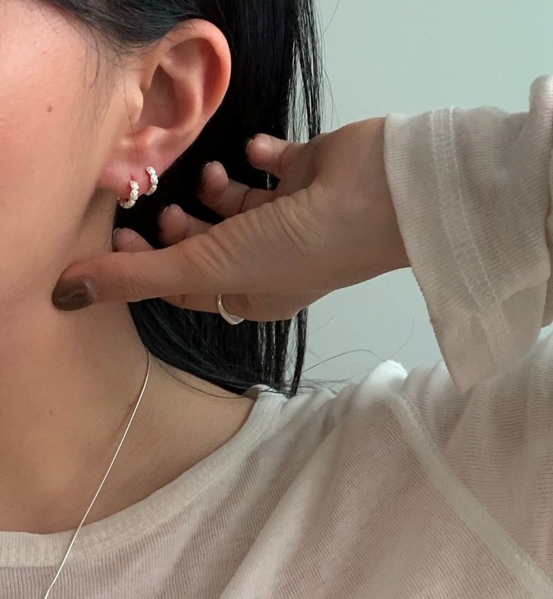  (silver925) ミニローズワンタッチピアス *silver