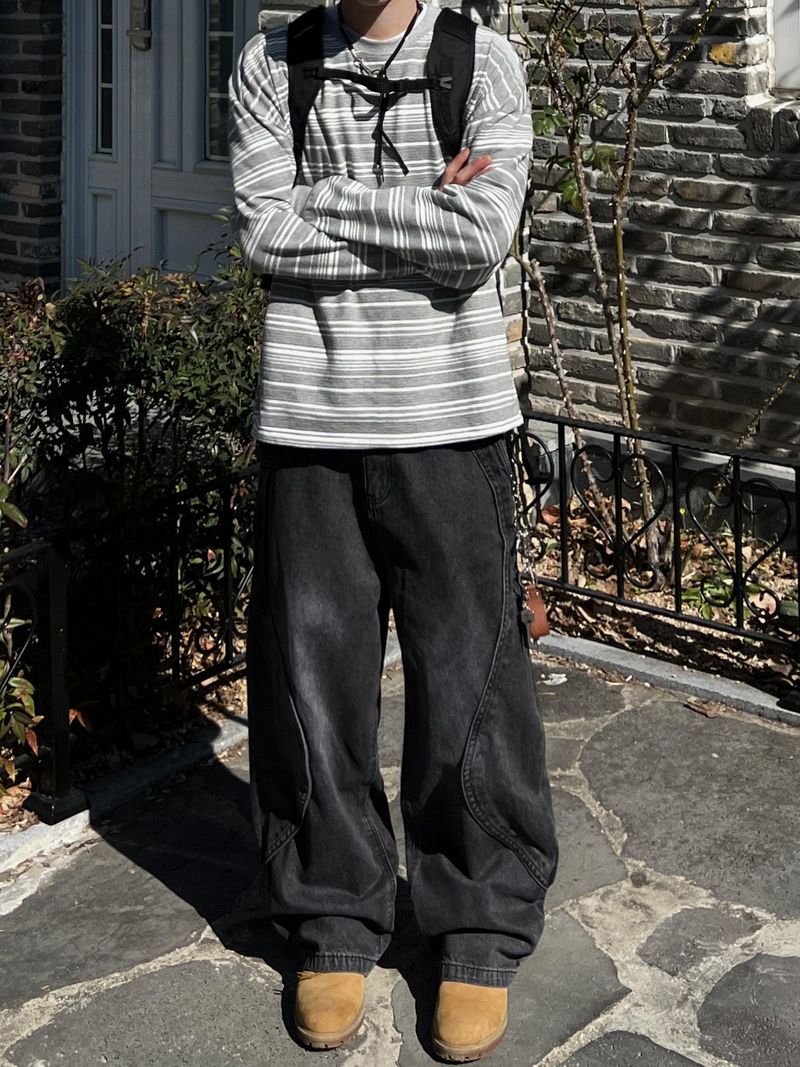 Trip Curved Denim Pants (2 Colors)