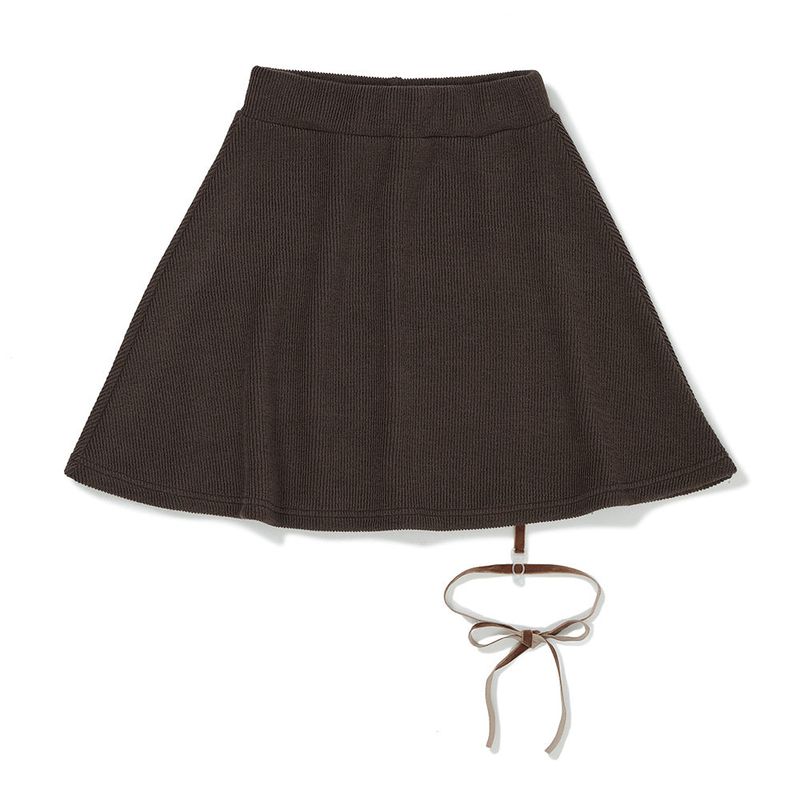 ヘイリーリボンニットスカート / Haley Ribbon Knit Skirt [BROWN]