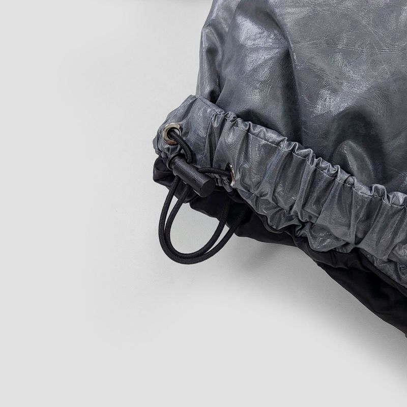 Cracked Nuptse Metallic Short Puffer Jacket