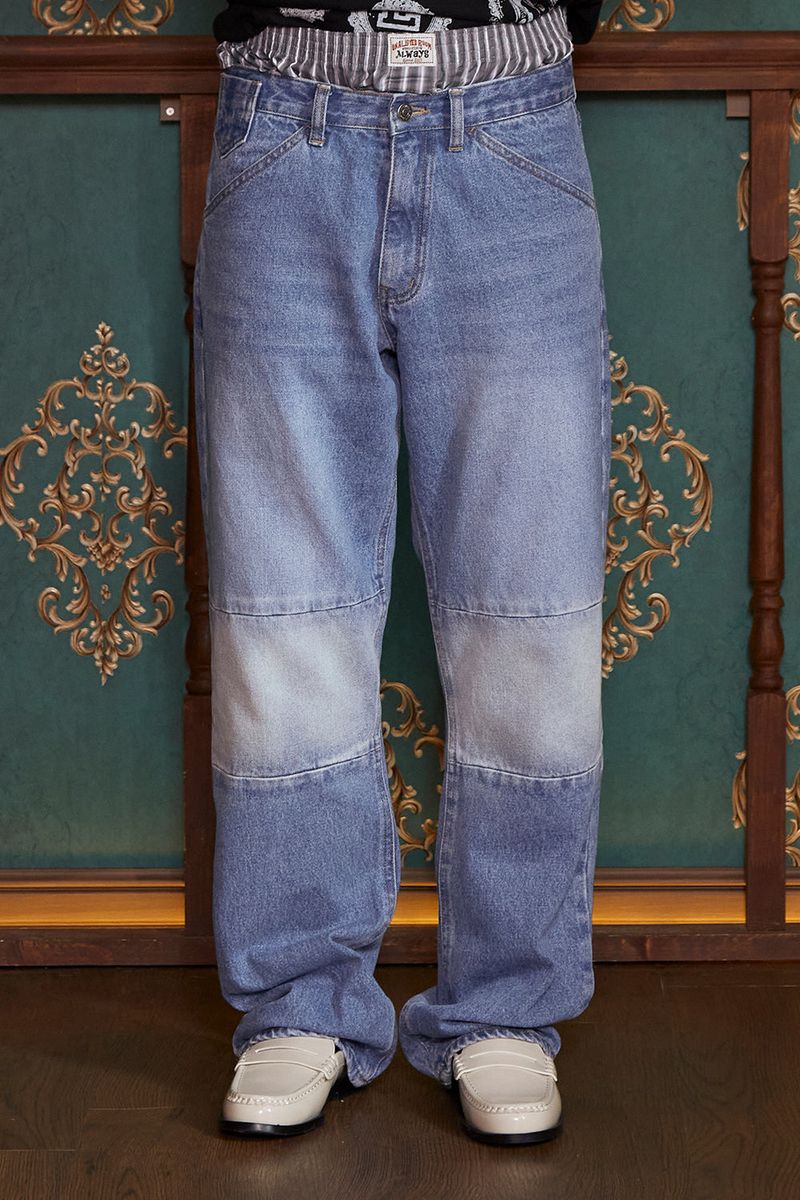 UNALLOYED(アナロイド)の「BLOCK DENIM PANTS / BLUE(Pants)」