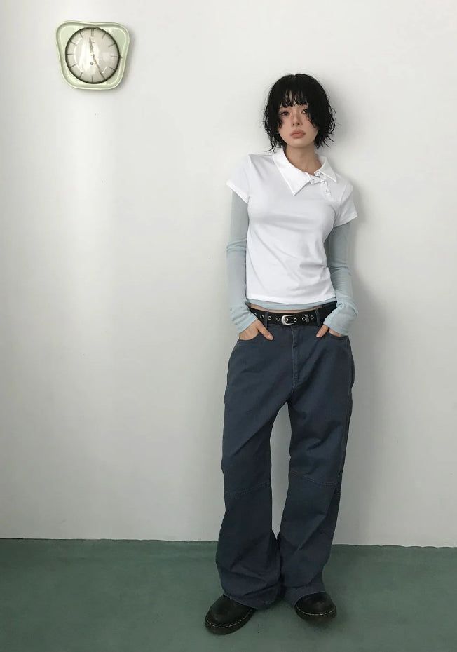 VINTAGE DYEING ZIPPER PANTS