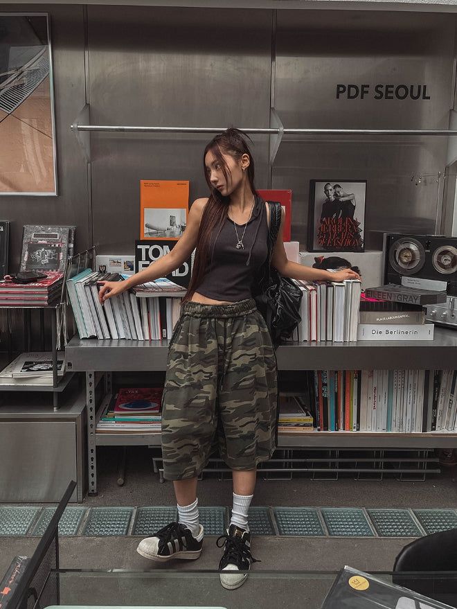 Free Camo Track Bermuda Pants