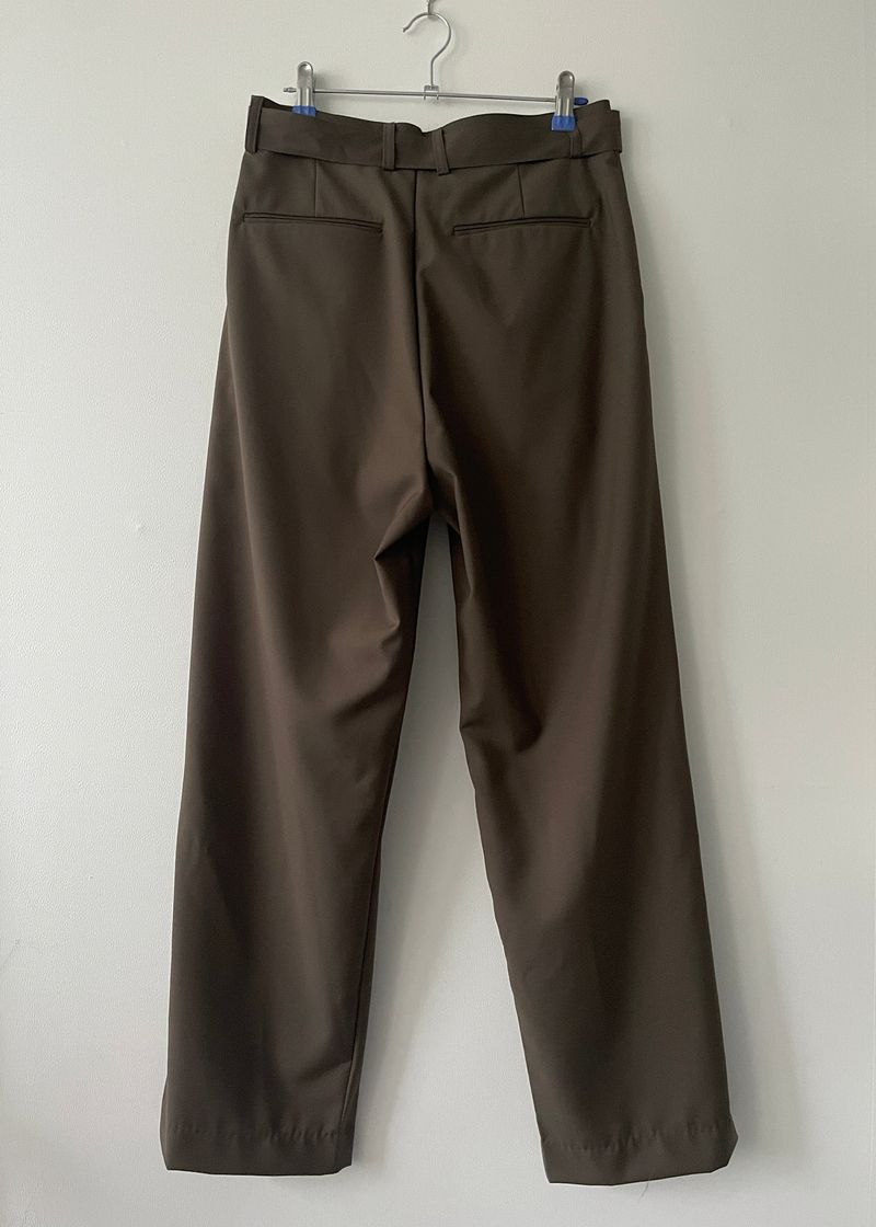 Pudding belt wide pants