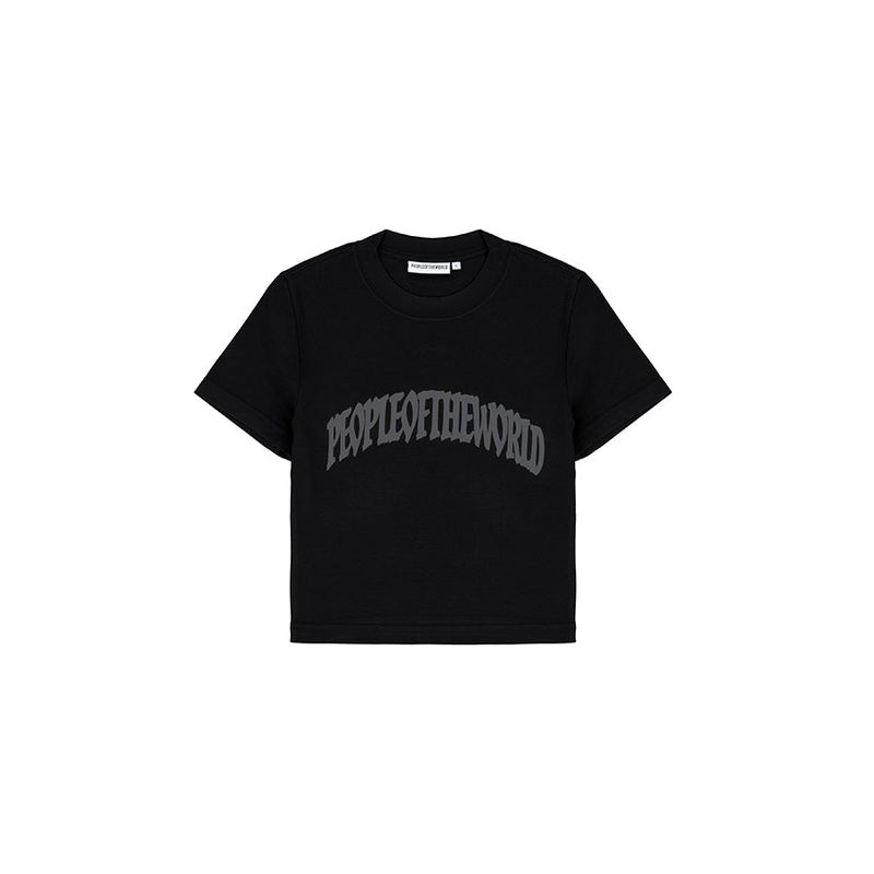 PEOPLEOFTHEWORLD(ピープルオブザワールド)の「Cropped Archie Logo T-shirt (BLACK)(Tops)」