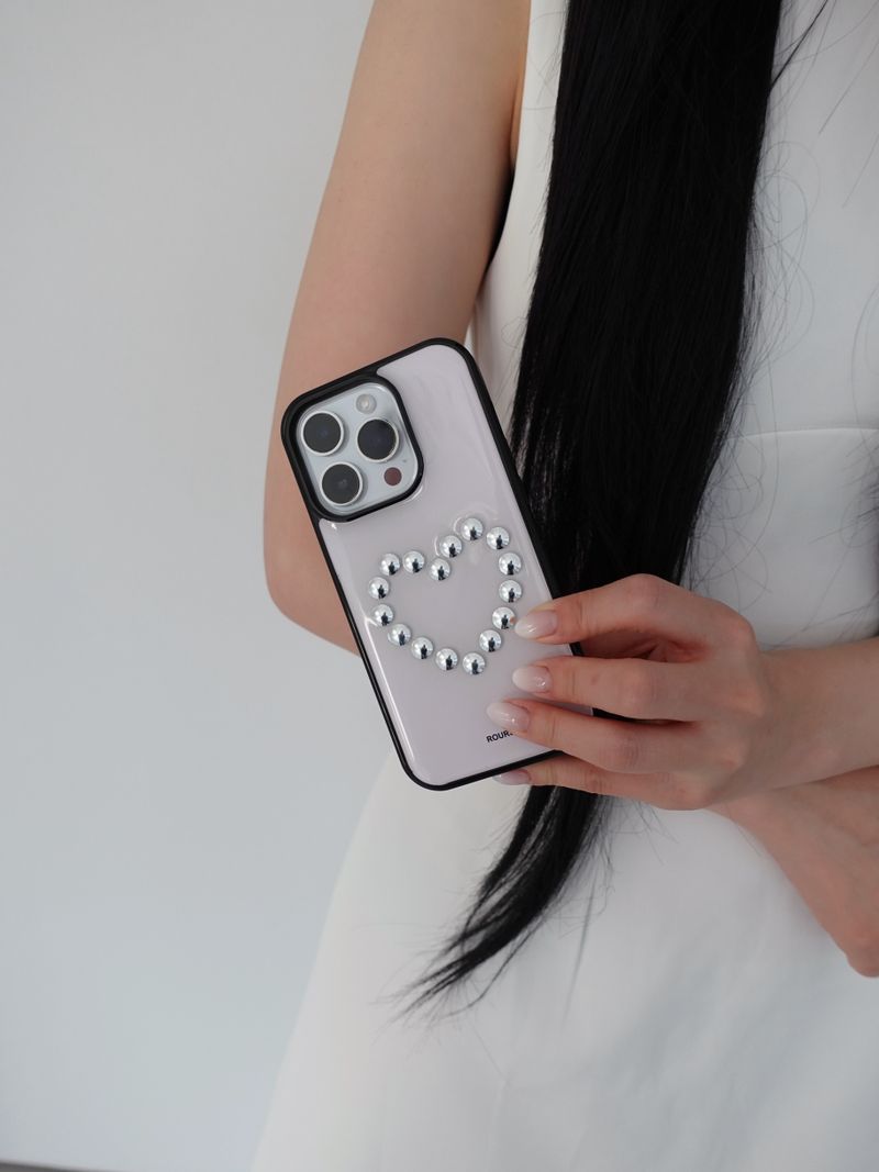 heart stud case (pink)