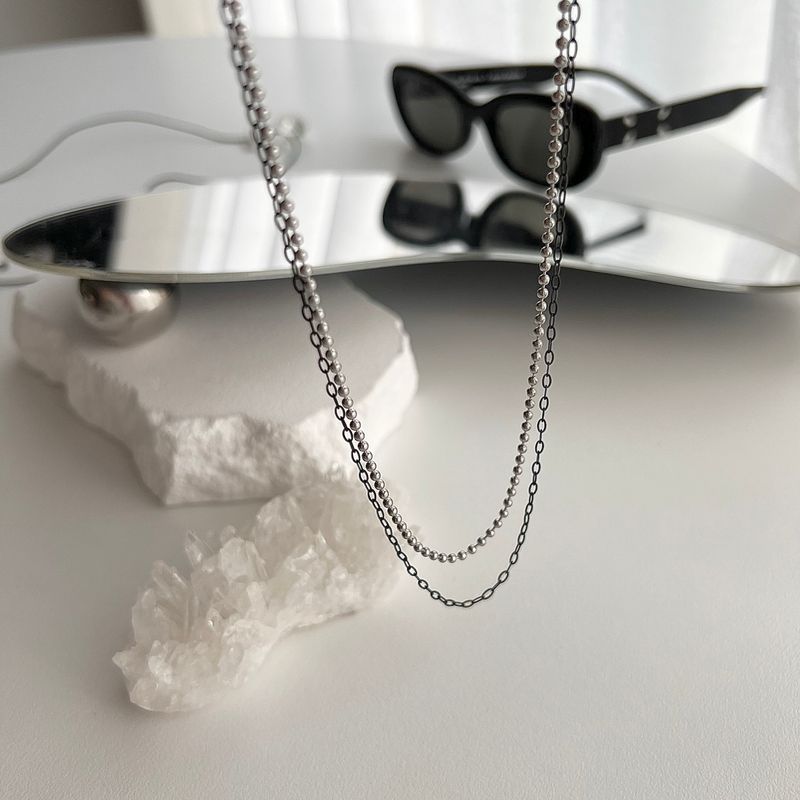 ib black 2-line ball chic choker necklace