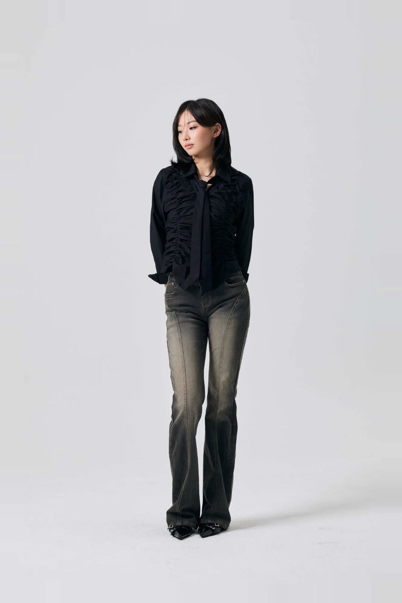 ELLA BOOTCUT DENIM PANTS / BLACK
