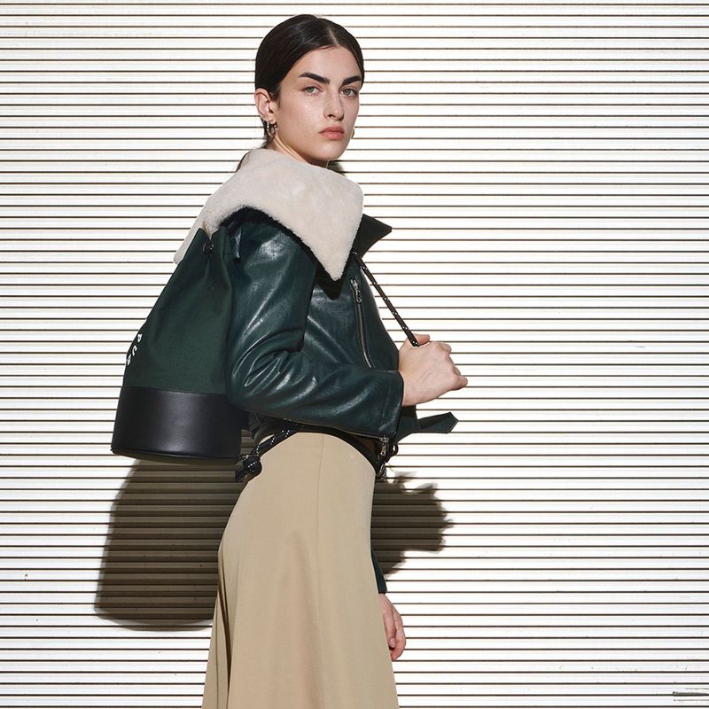  [UNISEX] LOGAN RIDER JACKET, DEEP GREEN
