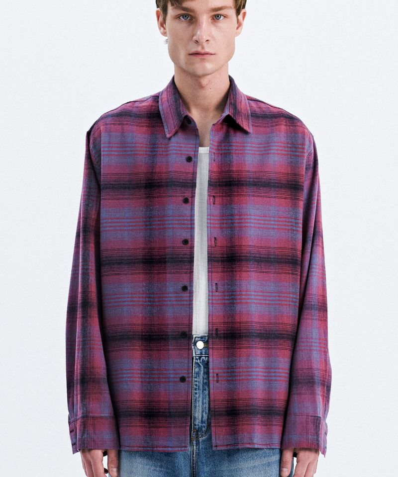 TRIP LE SENS（トリプルセンス）の「VINTAGE FLANNEL CHECK SHIRT_VINTAGE PINK（Tops）」
