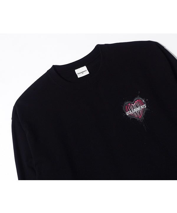 OC Rawberry x QT8 Heart Long Sleeve (Black)