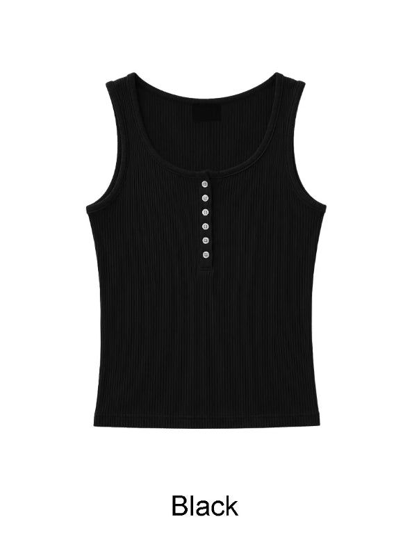 Olte Button Ribbed Sleeveless