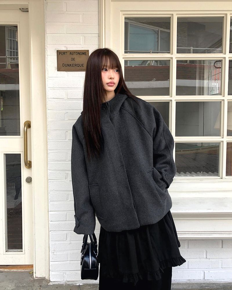 [MADE] Emo High-neck Midi Hooded Coat