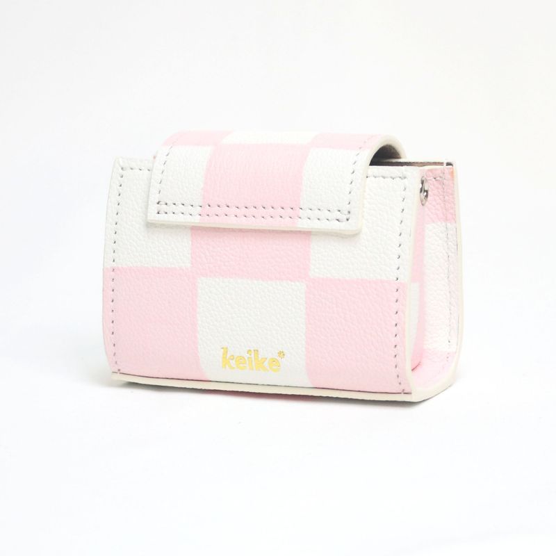 shape of' microbag - pink check