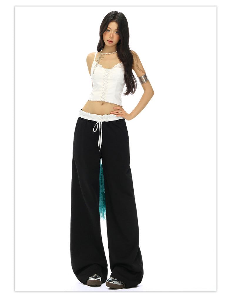 Double Waist Set-Up String Jogger Pants