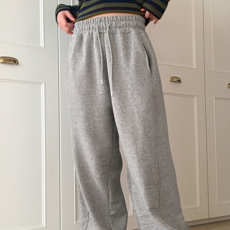 Shugi side cut training two-way banding long wide jogger pants