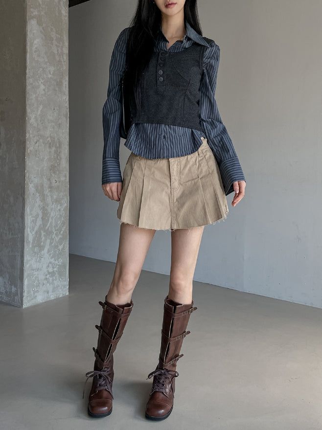 Windy Bret Button Ribbed Sleeveless