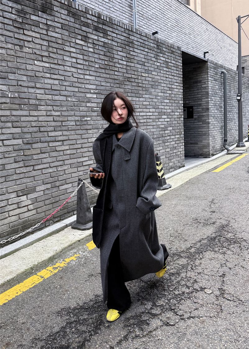 WOOHWA（ウファ）の「WOOL HIGHNECK LONG COAT（Jackets/Outerwear）」