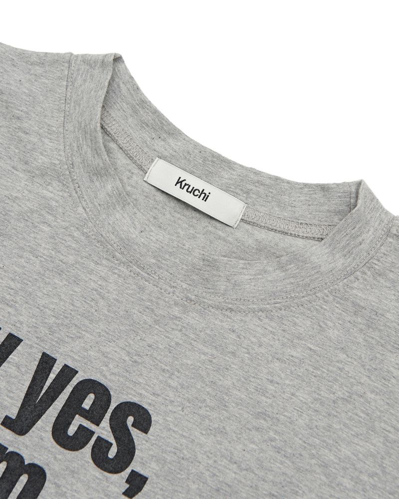 Always late Crop T-shirt (GREY)