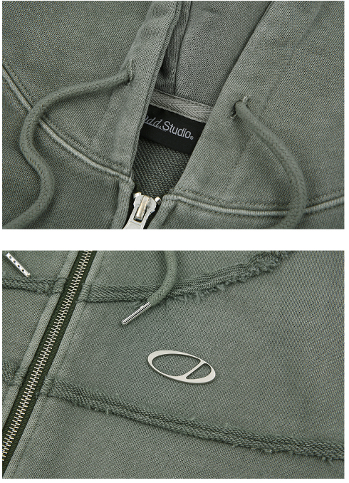 Pigment Cut-Off Hoodie Zip-Up
