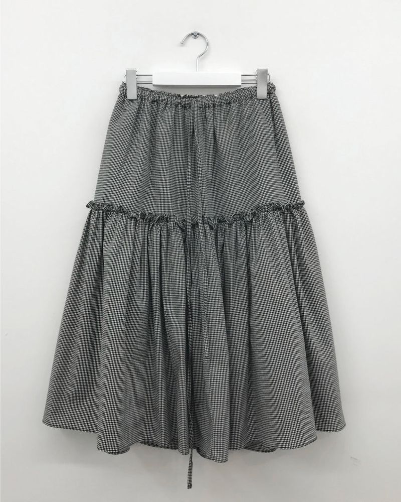Romantic check frill skirt (2color)