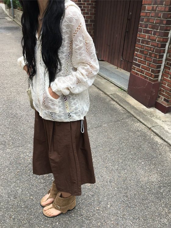 Ryoga Mesh Summer String Hood Zip-Up
