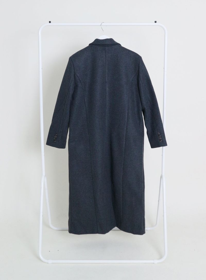 Stutch Solid Wool Long Coat (Lining Fleece-lined)