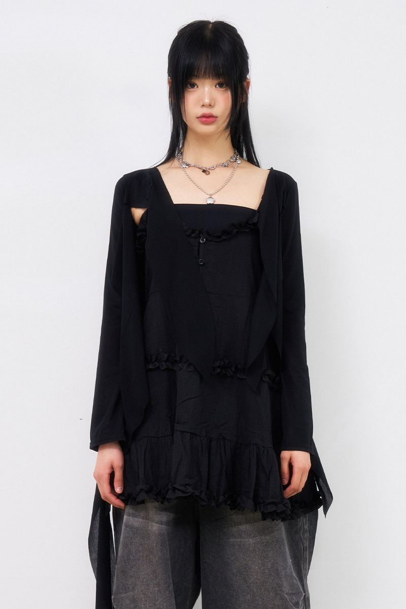 Raucohouse(ラウコハウス)の「Stingray cutting knot cardigan(Tops)」