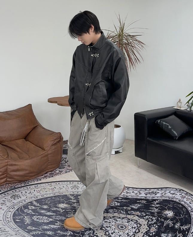 Tonyed Hook Washed Leather Jumper